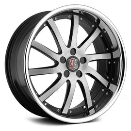 MRR RW4 19x9.5 5x114.3 +38 BLACK/MACHINED LIP 1 WHEEL/RIM