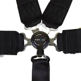 NRG 6 Pt 3inch Seat Belt Harness / Cam Lock- Black SBH-6PCBK