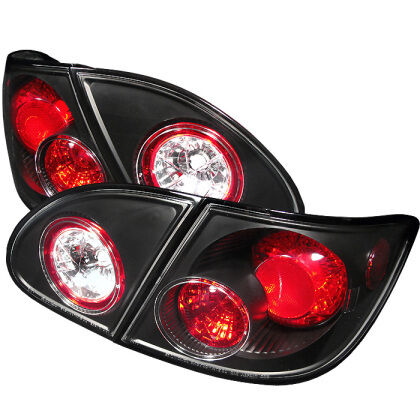 SPYDER EURO STYLE TAIL LIGHTS BLACK FOR TOYOTA COROLLA 03-08 5007339