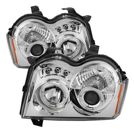 SPYDER PROJECTOR HEADLIGHTS LED HALO LED CHROME FOR JEEP GRAND CHEROKEE 05-07 5011107