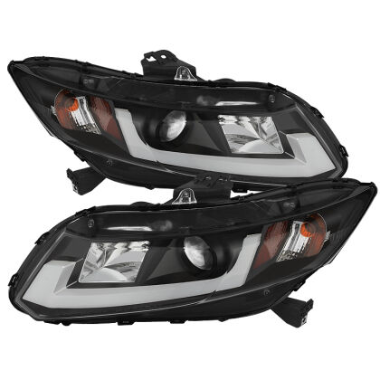 SPYDER PROJECTOR HEADLIGHTS LIGHT BAR DRL BLACK FOR HONDA CIVIC 2012-2014 5076519