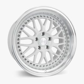 ESR SR01 18X9.5 5X105 (CUSTOM DRILL) +35 GLOSS WHITE FACE MACHINED LIP Wheel/Rim 89550035 SR01WHT-ML 5X105
