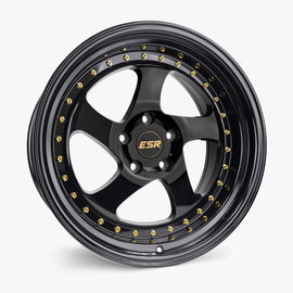 ESR SR02 17X9.5 5X115 (CUSTOM DRILL) +30 GLOSS BLACK FACE GLOSS BLACK LIP 79551430 SR02GBLK-ML 5X115