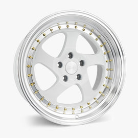 ESR SR02 18X10.5 5X110 (CUSTOM DRILL) +22 GLOSS WHITE FACE MACHINED LIP 80551422 SR02WHT-ML 5X110