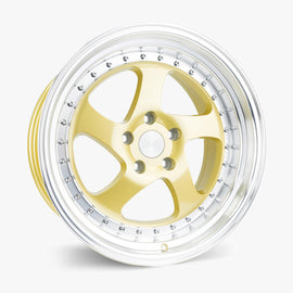 ESR SR02 17X9.5 5X105 (CUSTOM DRILL) +20 GOLD FACE MACHINED LIP Wheel/Rim 79550020 SR02GO-ML 5X105