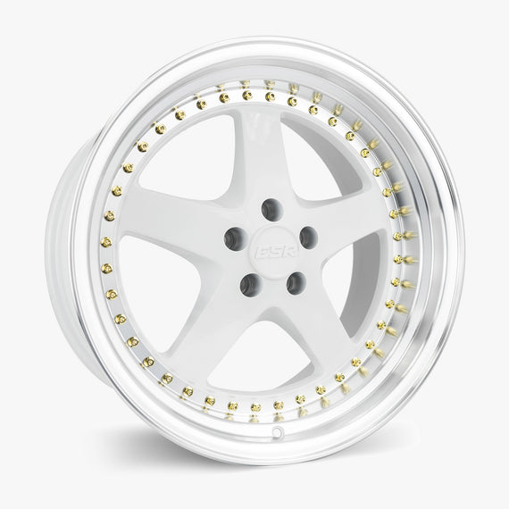 ESR SR04 18X9.5 5X100 +22 GLOSS WHITE FACE MACHINED LIP Wheel/Rim 89550022 SR04WHT-ML
