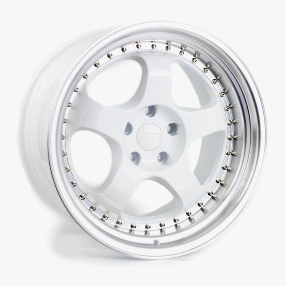 ESR SR06 17X8.5 5X100 +30 GLOSS WHITE FACE MACHINED LIP Wheel/Rim 78550030 SR06WHT-ML