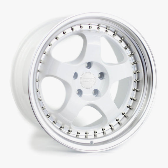 ESR SR06 18X9.5 5X100 +35 GLOSS WHITE FACE MACHINED LIP Wheel/Rim 89550035 SR06WHT-ML