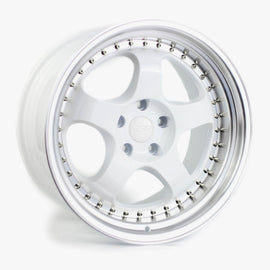 ESR SR06 19X9.5 5X108 (CUSTOM DRILL) +22 GLOSS WHITE FACE MACHINED LIP Wheel/Rim 99551422 SR06WHT-ML 5X108