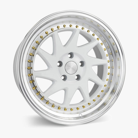 ESR SR09 18X9.5 5X114.3 +22 GLOSS WHITE FACE MACHINED LIP Wheel/Rim 89551422 SR09WHT-ML