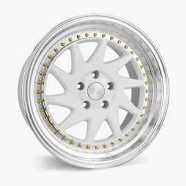 ESR SR09 18X10.5 5X110 (CUSTOM DRILL) +22 GLOSS WHITE FACE MACHINED LIP 80551422 SR09WHT-ML 5X110