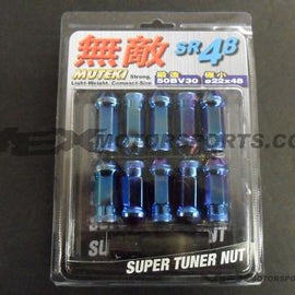 Muteki - SR48 Extended Lug Nuts 12x1.25mm - Blue Neon 32905UN