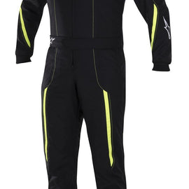 ALPINESTARS K-MX 5 SUIT BLACK/YELLOW FLUORESCENT SZ 48 CIK FIA LVL 2 2-LAYER