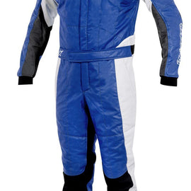 ALPINESTARS GP TECH SUIT BLUE/SILVER/ANTHRACITE SZ 46 LVL 5/FIA 3-LAYER CUFF-BOT