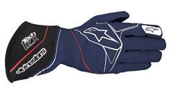 ALPINESTARS TECH 1-ZX GLOVES BLUE NAVY/WHITE/RED SZ L SFI 3.3 LVL 5/FIA