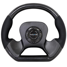 NRG CARBON FIBER STEERING WHEEL with leather accent 320mm CF CENTER PLATE two tone carbon ST-X10CF