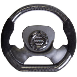 NRG CARBON FIBER STEERING WHEEL with Suede accent 320mm CF CENTER PLATE two tone carbon ST-X10CF-S