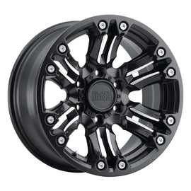 BLACK RHINO ASAGAI 18X9.5 6x139.7 ET-18 CB112.1 MATTE BLACK W/MACHINED SPOKE AND STAINLESS BOLTS