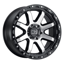 BLACK RHINO COYOTE 17x9.0 8x180 ET-18 CB125.1 GLOSS BLACK W/MACHINED FACE AND STAINLESS BOLTS