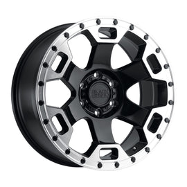 BLACK RHINO GAUNTLET 17x8.5 5x127 ET-18 CB71.6 GLOSS BLACK W/MIRROR MACHINED LIP EDGE