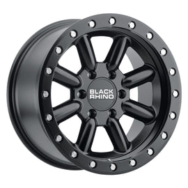 BLACK RHINO HACHI 16x8.0 5x127 ET-10 CB71.6 MATTE BLACK W/SILVER BOLTS