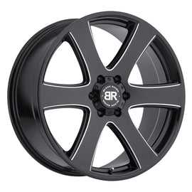 BLACK RHINO HAKA 20x8.5 6x114.3 ET30 CB76.1 GLOSS BLACK W/MILLED SPOKES