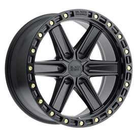 BLACK RHINO HENDERSON 20x9.5 6x139.7 ET-18 CB112.1 MATTE BLACK W/BRASS BOLTS