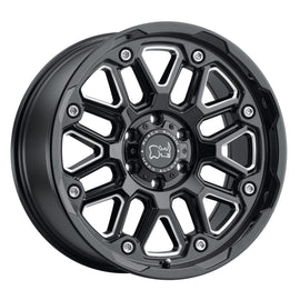 BLACK RHINO HOLLISTER 17x9.5 5x139.7 ET02 CB78.1 GLOSS BLACK W/MILLED SPOKE