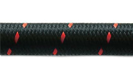 VIBRANT 20ft Roll of Black Red Nylon Braided Flex Hose AN Size -8 Hose ID 0.44" 11978R