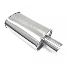 BLOX Racing SL Sport Muffler w/Tip Brushed Silver Double Wall 2.25" Universal